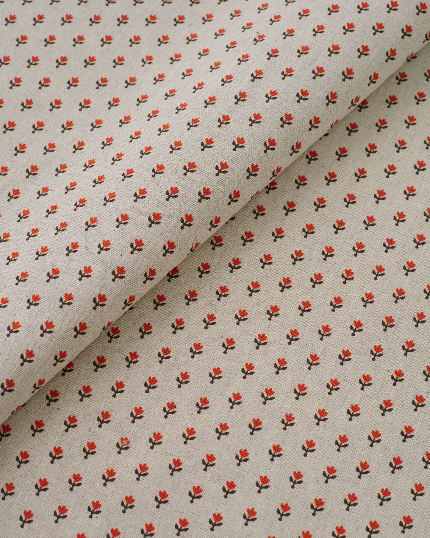 Red Seedling Custom Printed Linen Cotton Blend