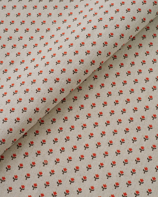 Red Seedling Custom Printed Linen Cotton Blend