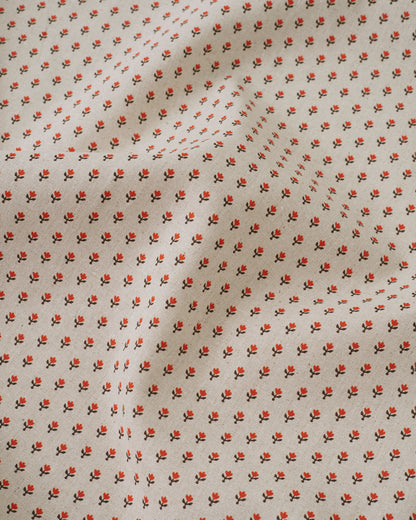 Red Seedling Custom Printed Linen Cotton Blend