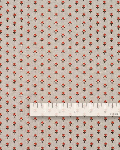 Red Seedling Custom Printed Linen Cotton Blend
