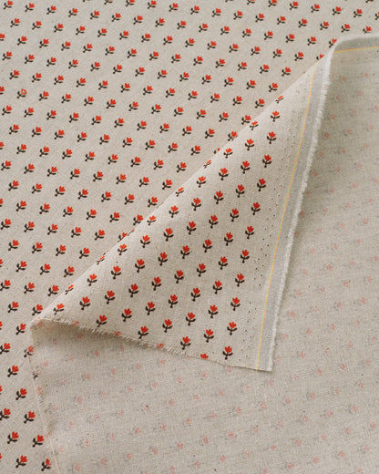Red Seedling Custom Printed Linen Cotton Blend