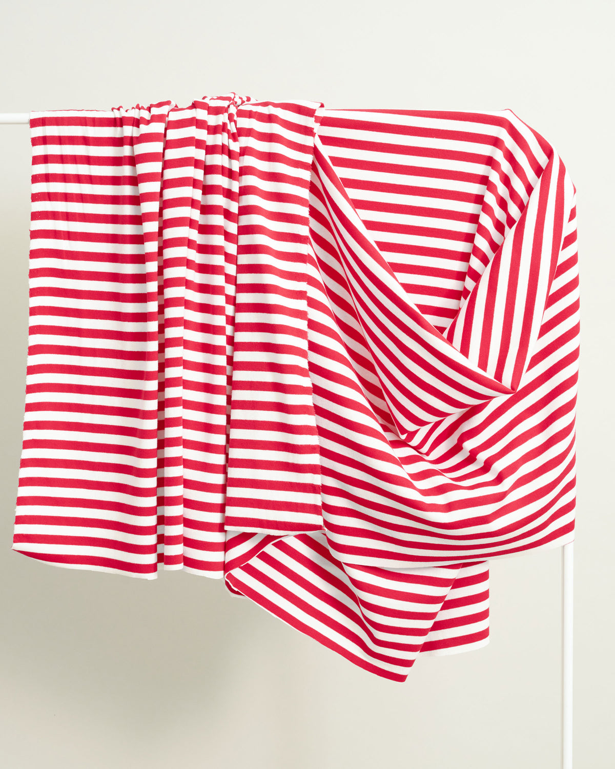 Red and White Mid Weight Jersey Knit