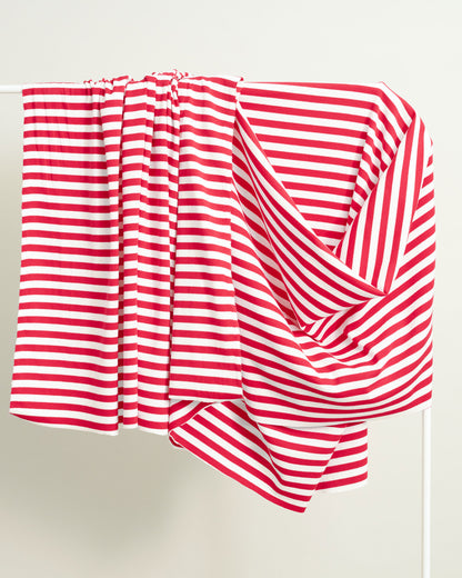 Red and White Mid Weight Jersey Knit