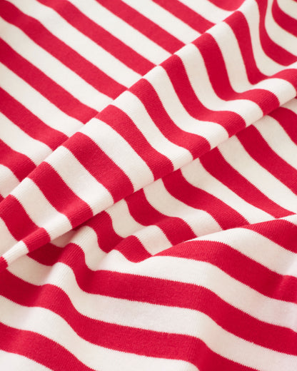 Red and White Mid Weight Jersey Knit
