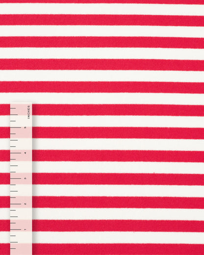 Red and White Mid Weight Jersey Knit