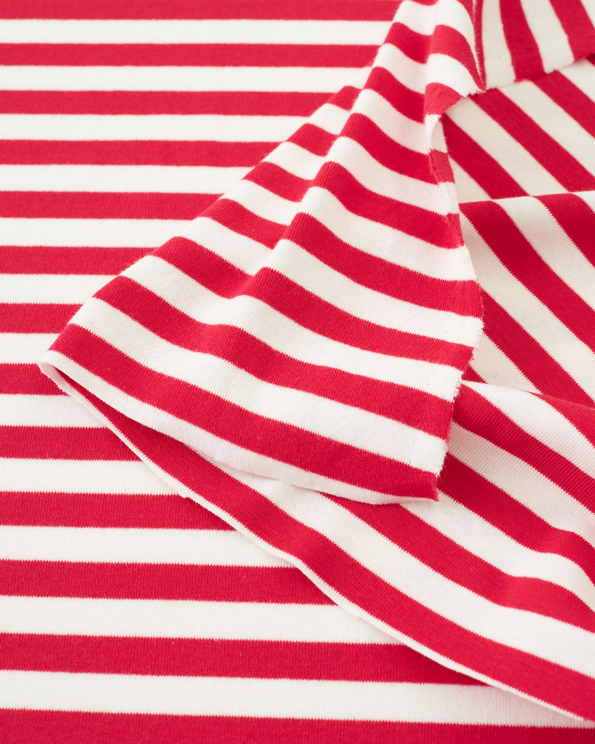 Red and White Mid Weight Jersey Knit