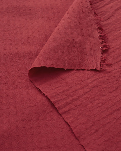 Red Tiny Dobby Check Cotton