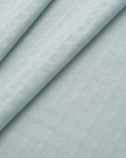 Robin's Egg Grid Check Dobby Cotton
