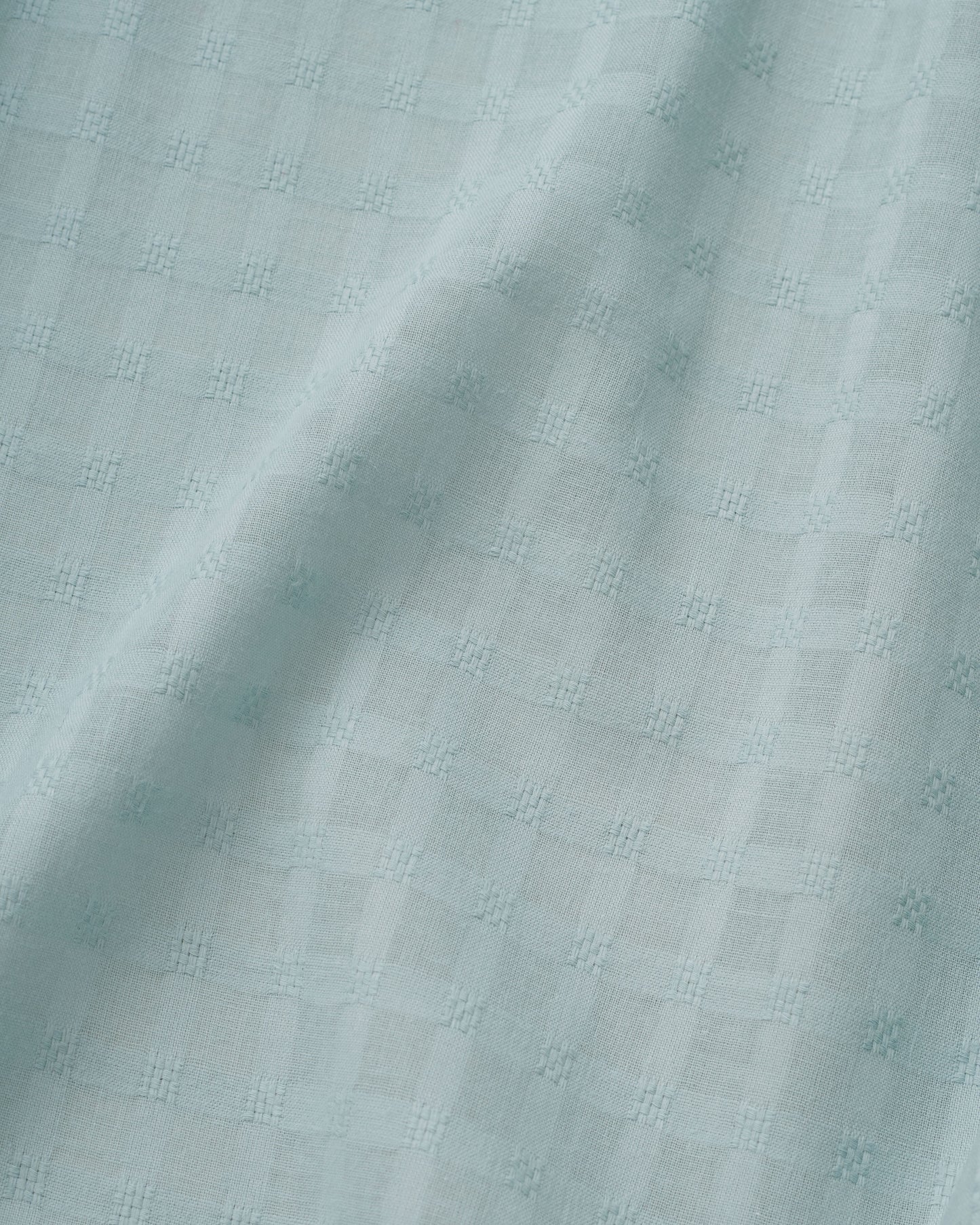Robin's Egg Grid Check Dobby Cotton