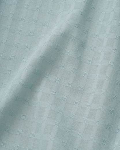 Robin's Egg Grid Check Dobby Cotton