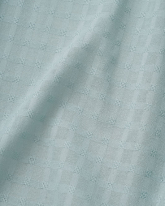 Robin's Egg Grid Check Dobby Cotton