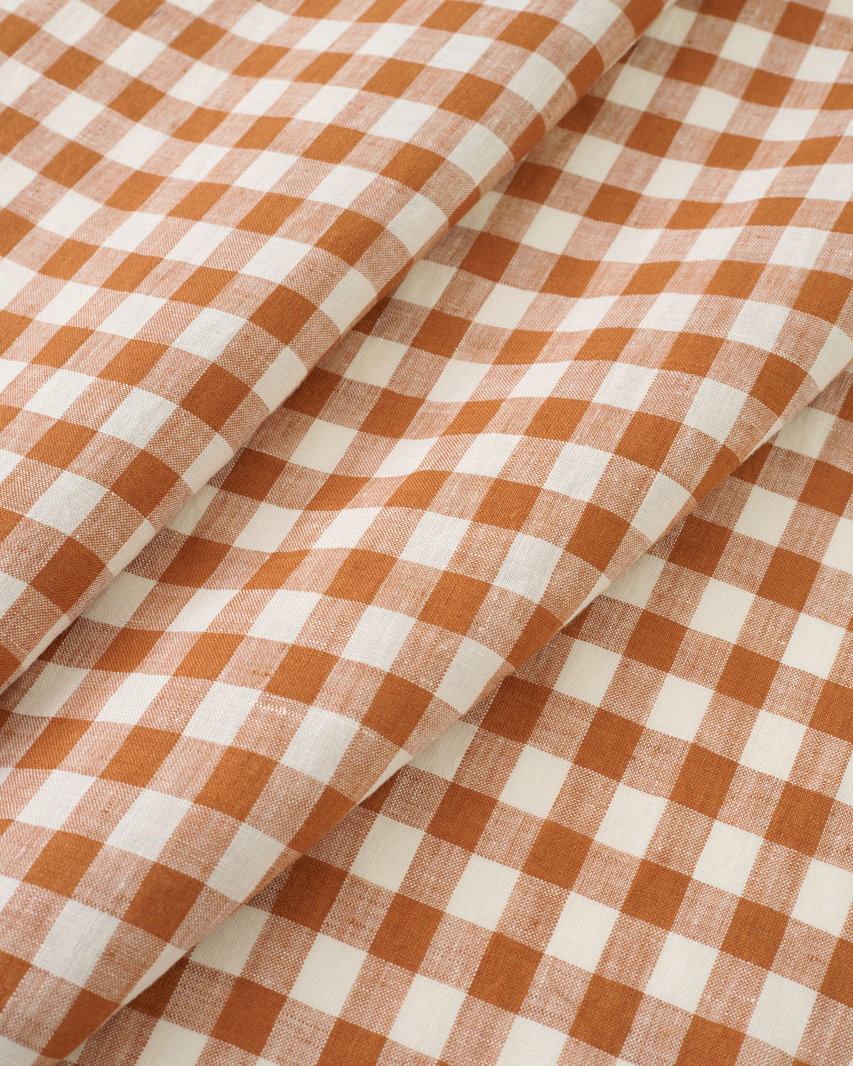 Salted Caramel Medium Gingham Washed Linen