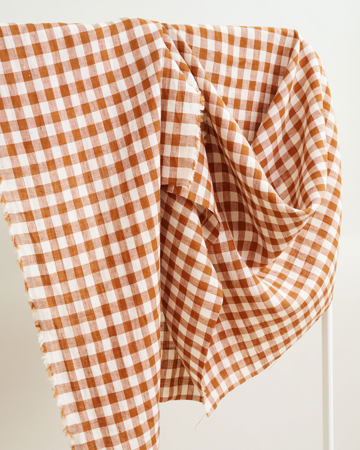 Salted Caramel Medium Gingham Washed Linen