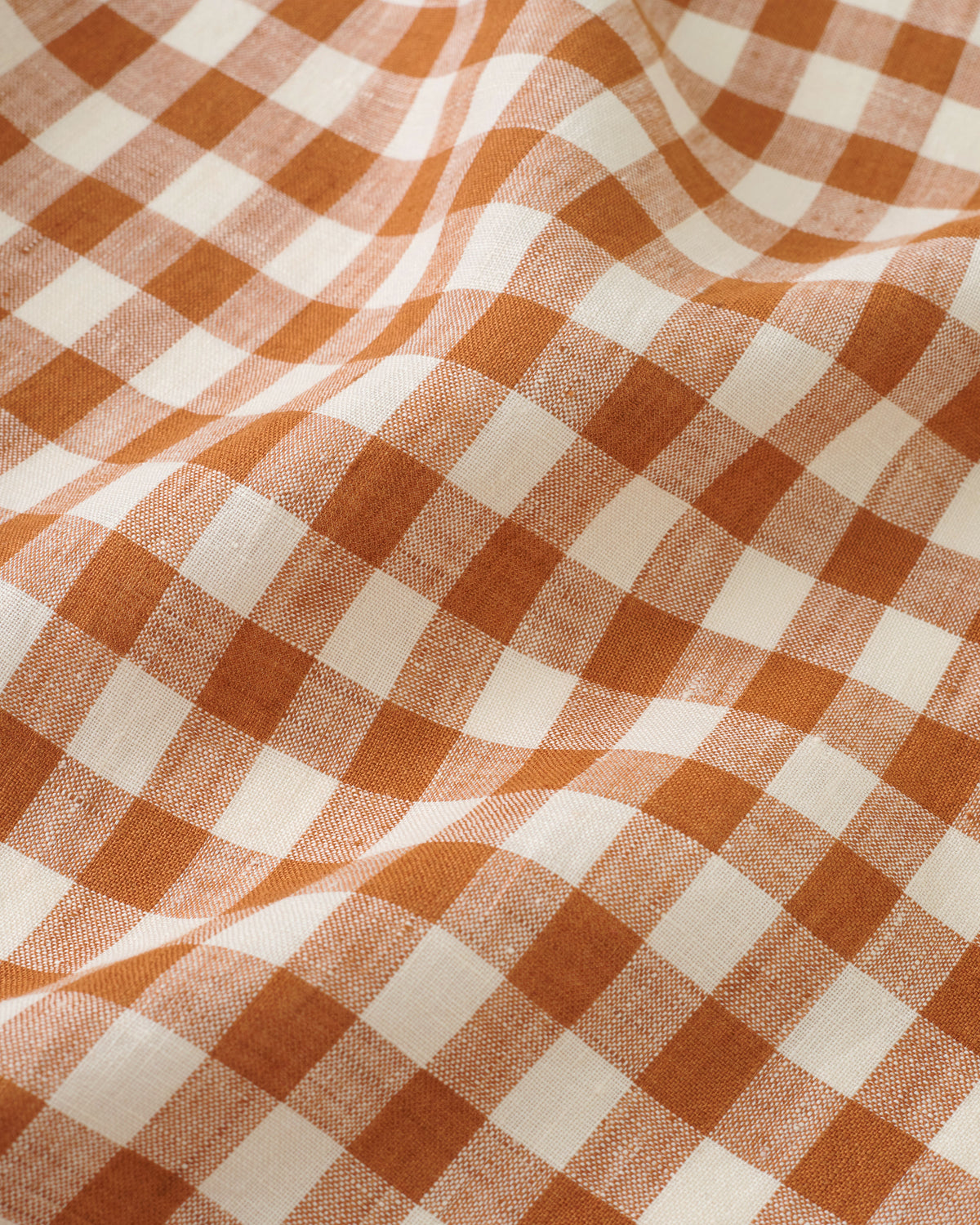 Salted Caramel Medium Gingham Washed Linen