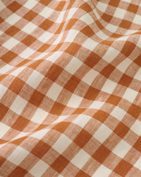 Salted Caramel Medium Gingham Washed Linen
