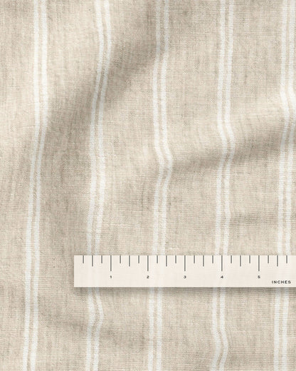 Sand Castle Twin Stripe Washed Linen