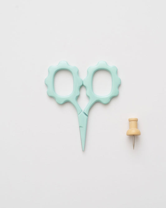 Mint Scallop Handle Embroidery Scissors
