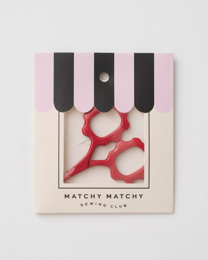 Red Scallop Handle Embroidery Scissors