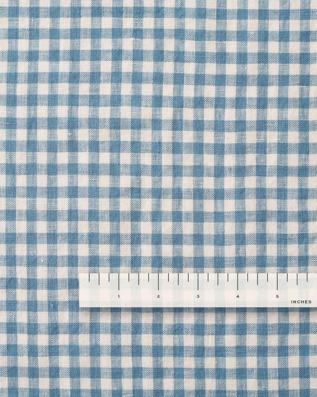 Shutter Blue Small Gingham Washed Linen