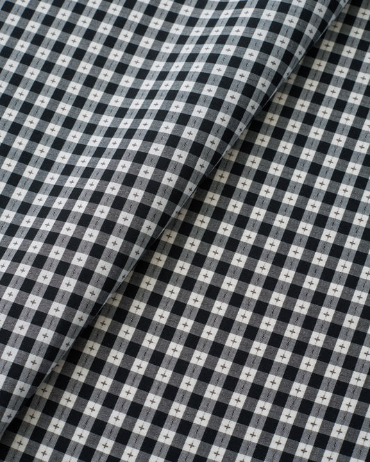 Black Small Stitch Gingham Cotton