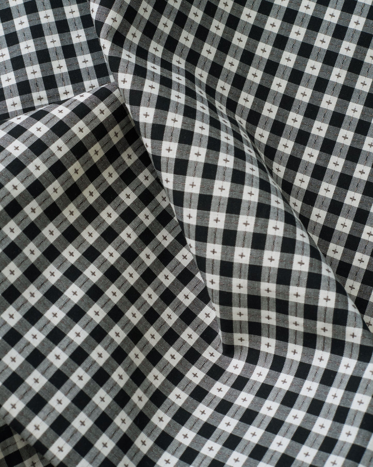 Black Small Stitch Gingham Cotton