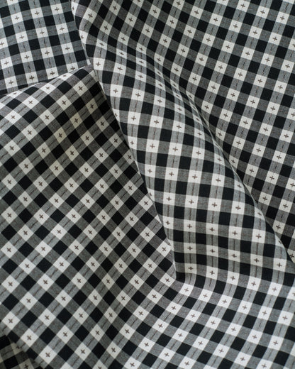 Black Small Stitch Gingham Cotton