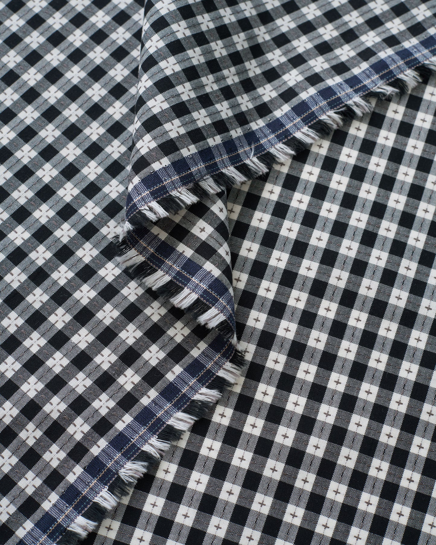 Black Small Stitch Gingham Cotton