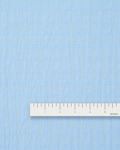 Snow Blue Grid Check Dobby Cotton