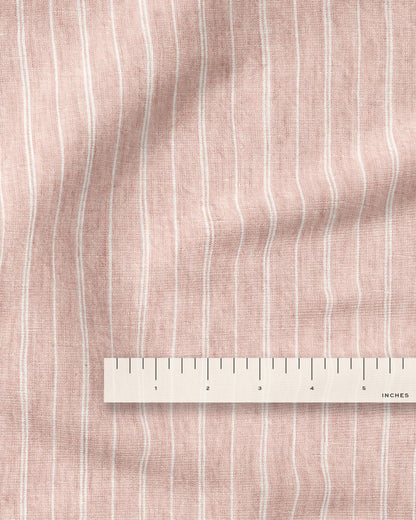 Blush Pink Pinstripe Washed Linen