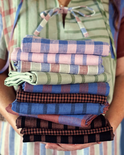 Chive Home Stripe Washed Linen