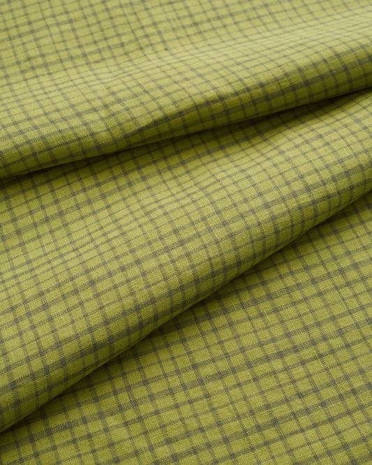Spanish Olive Basket Check Washed Linen