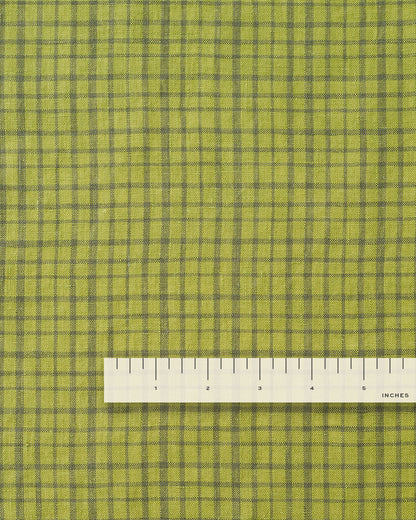 Spanish Olive Basket Check Washed Linen