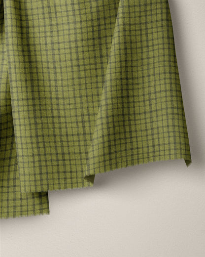 Spanish Olive Basket Check Washed Linen