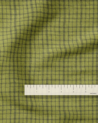 Spanish Olive Basket Check Washed Linen