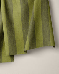 Spanish Olive Club Stripe Washed Linen