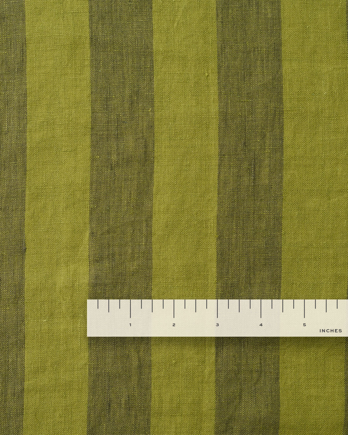 Spanish Olive Club Stripe Washed Linen