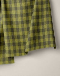 Medium Spanish Olive Gingham Washed Linen