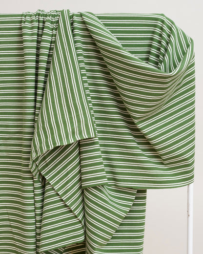 Sport Green Double Stripe Rib Knit