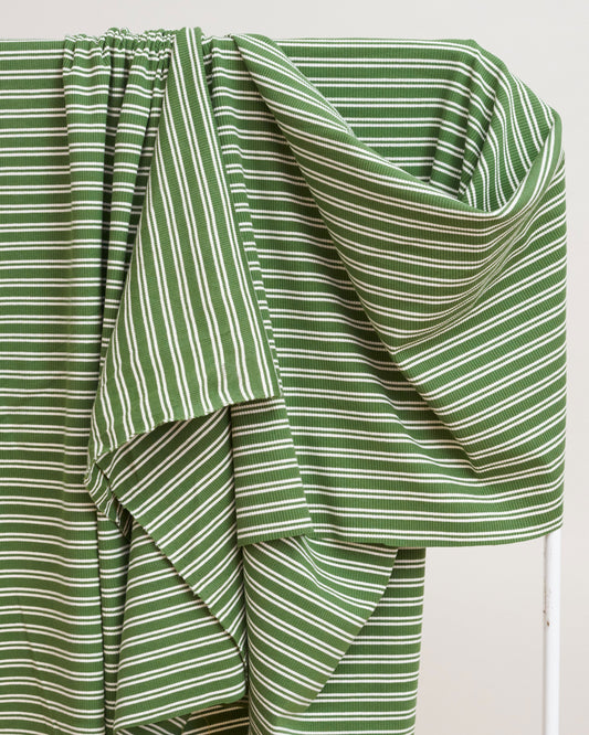 Sport Green Double Stripe Rib Knit