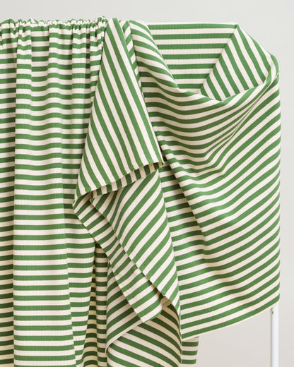 Green Wide Stripe Rib Knit