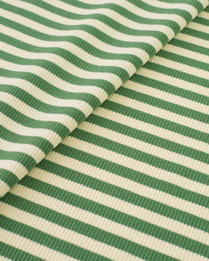 Green Wide Stripe Rib Knit