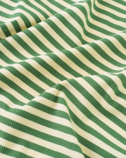Green Wide Stripe Rib Knit