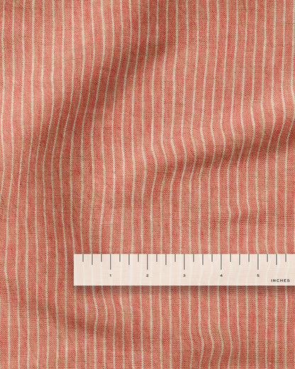 Sun Kissed Melon Pencil Stripe Linen