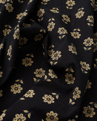 Tan on Black Bloom Block Print Cotton