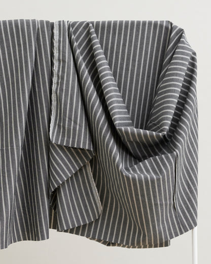Ticking Stripe Linen Cotton - Black