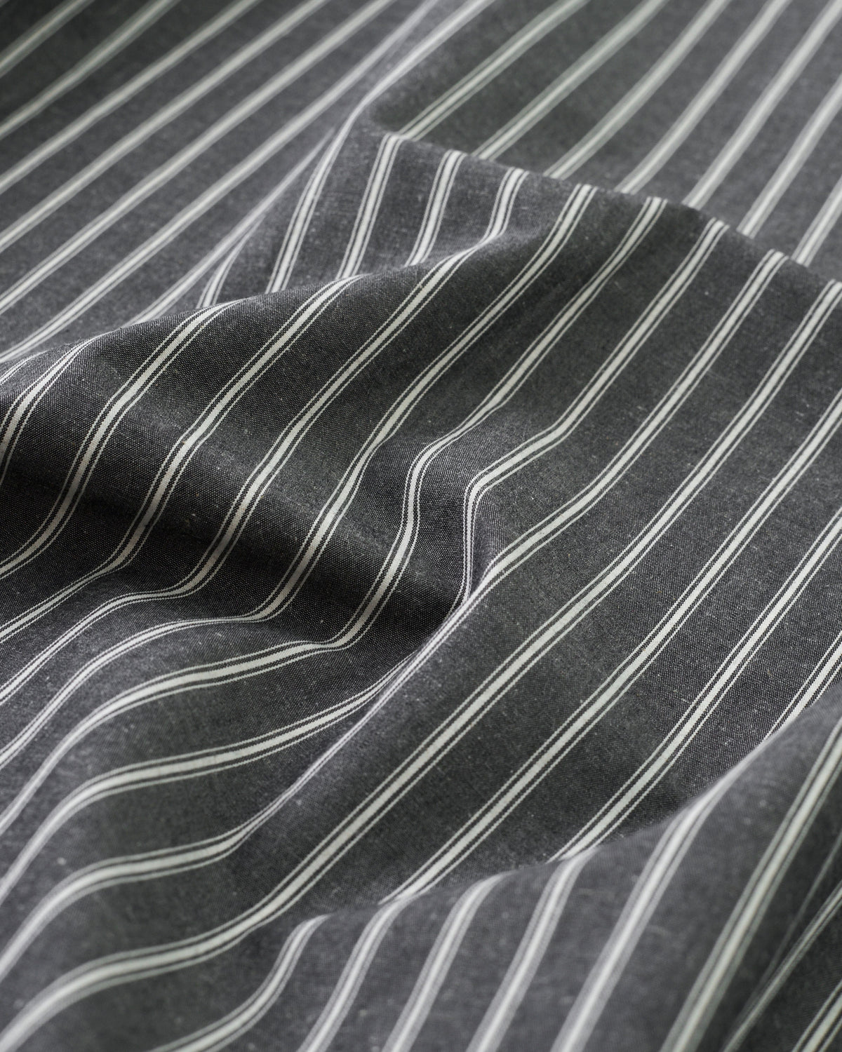 Ticking Stripe Linen Cotton - Black