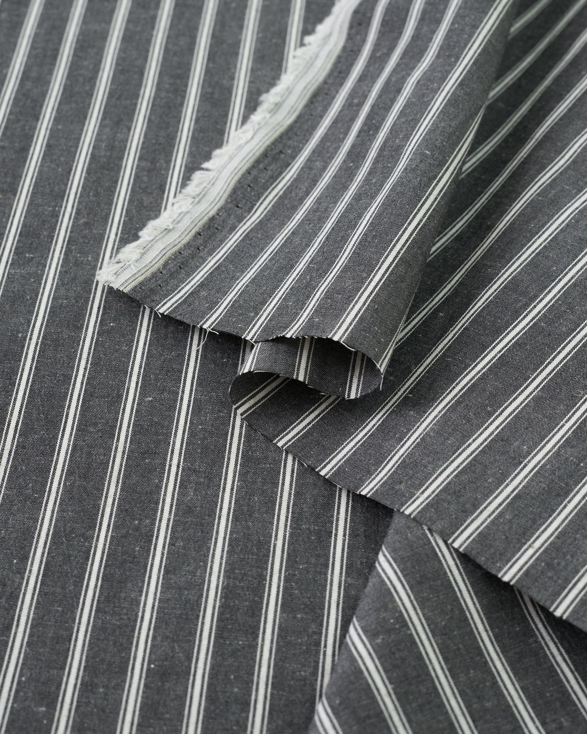 Ticking Stripe Linen Cotton - Black