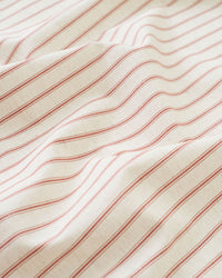 Ticking Stripe Linen Cotton - Natural / Red