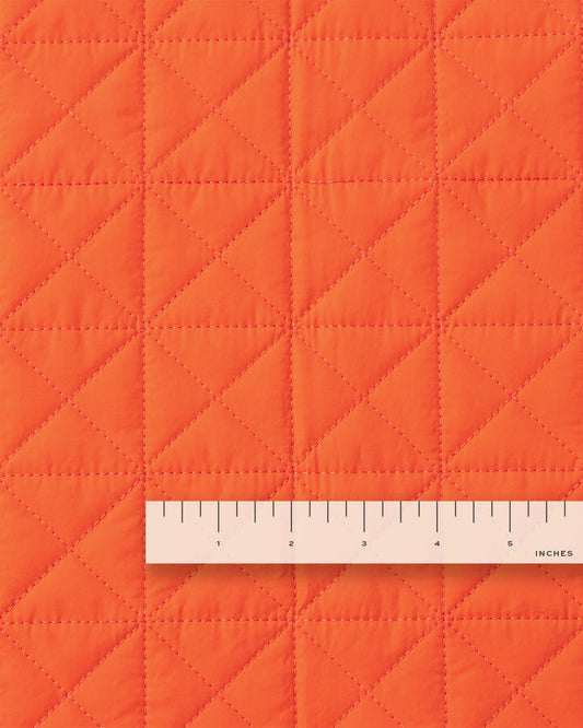 Tomato and Brown Quilted Puffer