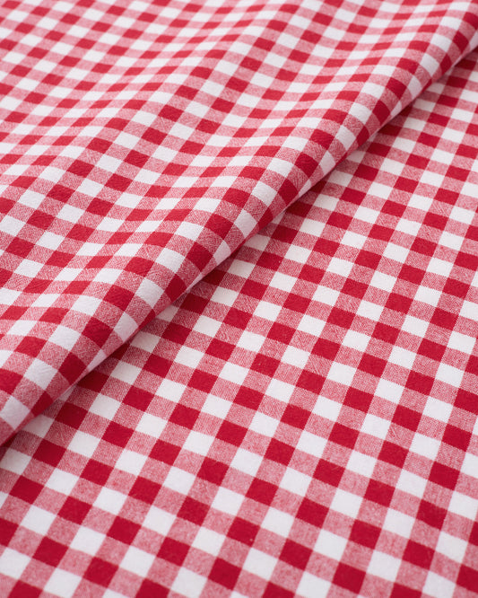 Cherry Red Medium Gingham Cotton